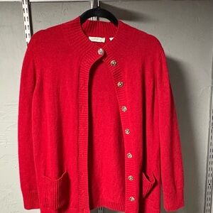 Orvis Red Women's Cardigan Sweater